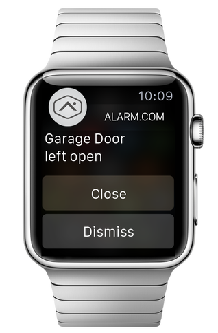 alarm.com apple watch interface alarm link